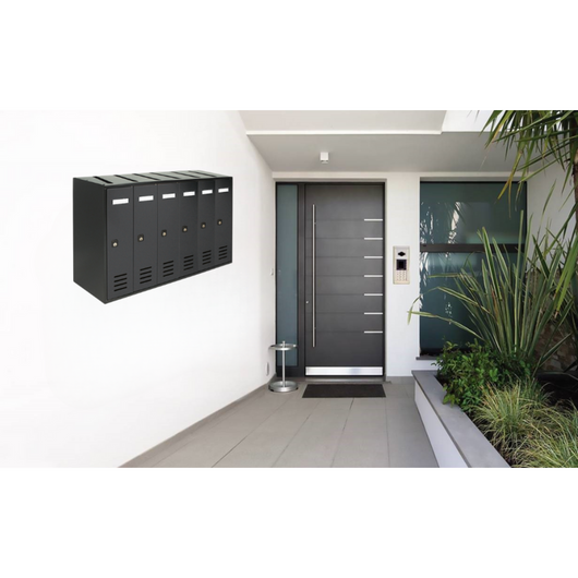 ALUBOX CUBO Cassette Postali Condominiali 6 Posti CUBO 38,5X63X25 Cm In Lamiera Zincata Cassetta Postale Condominiale Verticale Da Esterno E Interno Protetto COLORE: ANTRACITE