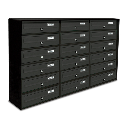 ALUBOX SLIM Cassette Postali Condominiali 18 Posti 75X116X30 Cm In Lamiera Zincata E Alluminio Cassetta Postale Da Esterno Condominiale Sistema Anti Prelievo Resistente All'Acqua