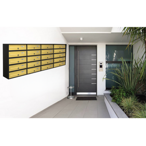 ALUBOX SLIM Cassette Postali Condominiali 20 Posti 63X154,5X30 Cm In Lamiera Zincata E Alluminio Cassetta Postale Da Esterno Condominiale Sistema Anti Prelievo Resistente All'Acqua