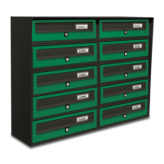 ALUBOX SLIM Cassette Postali Condominiali 10 Posti 63X77,5X30 Cm In Lamiera Zincata E Alluminio Cassetta Postale Da Esterno Condominiale Con Sistema Anti Prelievo