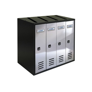 ALUBOX CUBO Cassette Postali Condominiali 4 Posti 38,5X43X25 Cm In Lamiera Zincata Cassetta Postale Condominiale Verticale Da Interno Ed Esterno Protetto COLORE: ANTRACITE E SPORTELLI INOX SPECCHIATO