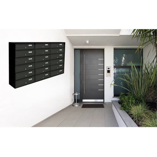 ALUBOX SLIM Cassette Postali Condominiali 18 Posti 75X116X30 Cm In Lamiera Zincata E Alluminio Cassetta Postale Da Esterno Condominiale Sistema Anti Prelievo Resistente All'Acqua