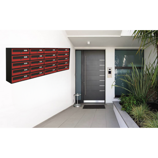 ALUBOX SLIM Cassette Postali Condominiali 20 Posti 63X154,5X30 Cm In Lamiera Zincata E Alluminio Cassetta Postale Da Esterno Condominiale Sistema Anti Prelievo Resistente All'Acqua