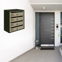 ALUBOX CUBO Cassette Postali Condominiali 4 Posti 43X38,5X25 Cm In Lamiera Zincata Cassetta Postale Condominiale Orizzontale Da Interno Ed Esterno Protetto COLORE: ANTRACITE E SPORTELLI SABBIA