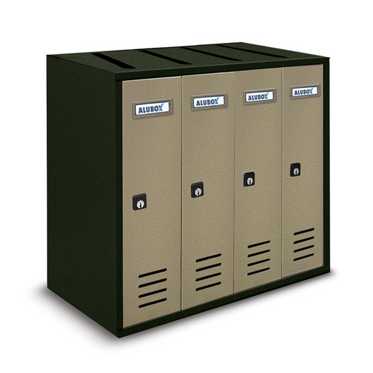 ALUBOX CUBO Cassette Postali Condominiali 4 Posti 38,5X43X25 Cm In Lamiera Zincata Cassetta Postale Condominiale Verticale Da Interno Ed Esterno Protetto COLORE: ANTRACITE E SPORTELLI SABBIA