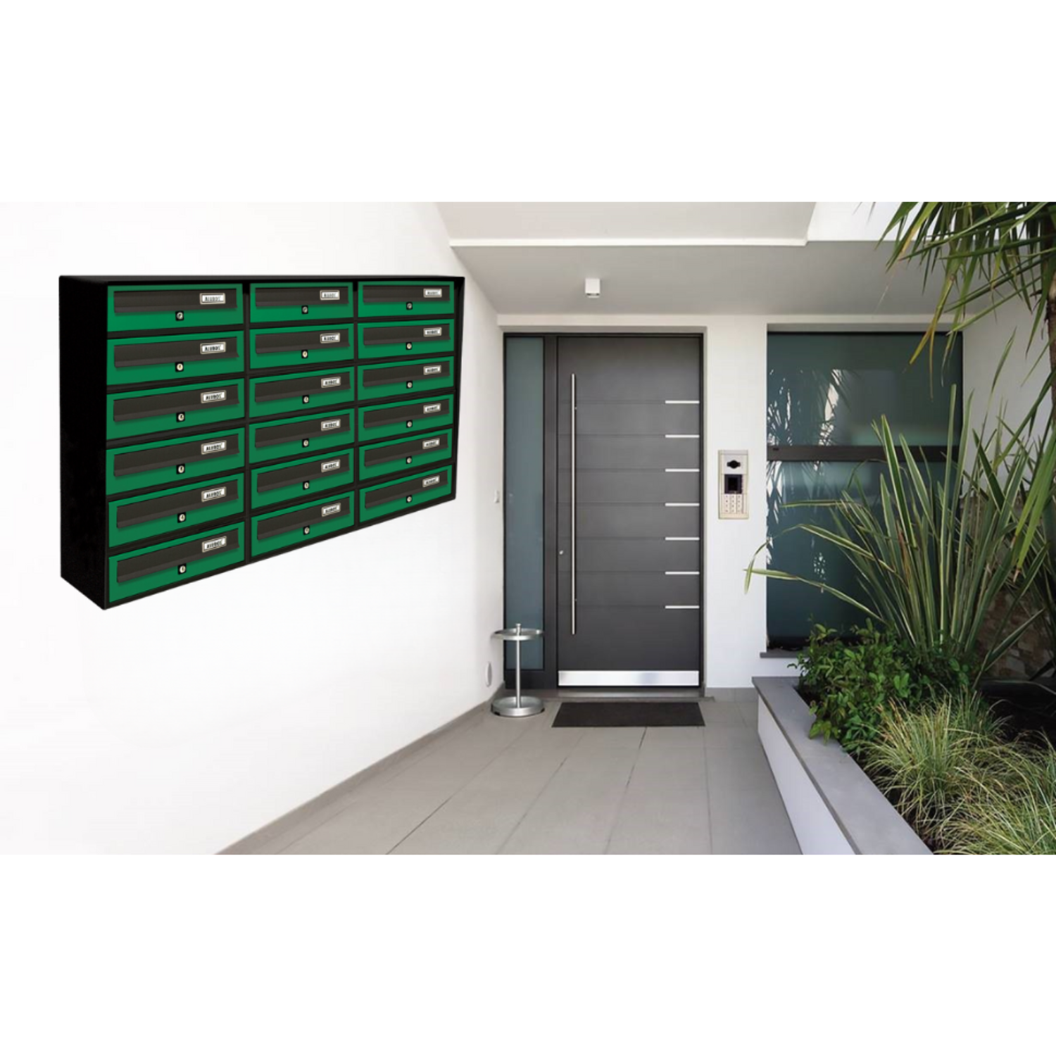 ALUBOX SLIM Cassette Postali Condominiali 18 Posti 75X116X30 Cm In Lamiera Zincata E Alluminio Cassetta Postale Da Esterno Condominiale Sistema Anti Prelievo Resistente All'Acqua