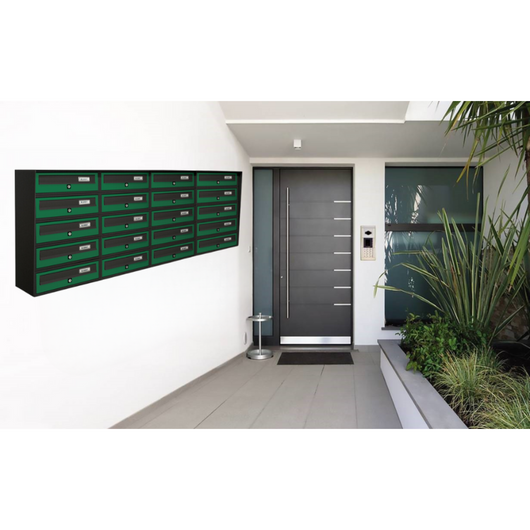 ALUBOX SLIM Cassette Postali Condominiali 20 Posti 63X154,5X30 Cm In Lamiera Zincata E Alluminio Cassetta Postale Da Esterno Condominiale Sistema Anti Prelievo Resistente All'Acqua