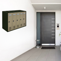 ALUBOX CUBO Cassette Postali Condominiali 5 Posti 38,5X53X25 Cm In Lamiera Zincata Cassetta Postale Condominiale Verticale Da Esterno E Interno Protetto COLORE: ANTRACITE E SPORTELLI SABBIA