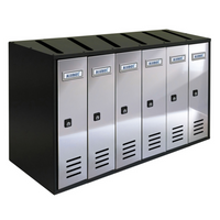 ALUBOX CUBO Cassette Postali Condominiali 6 Posti CUBO 38,5X63X25 Cm In Lamiera Zincata Cassetta Postale Condominiale Verticale Da Esterno E Interno Protetto COLORE: ANTRACITE E SPORTELLI INOX SPECCHIATO