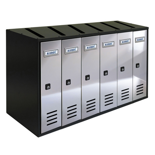 ALUBOX CUBO Cassette Postali Condominiali 6 Posti CUBO 38,5X63X25 Cm In Lamiera Zincata Cassetta Postale Condominiale Verticale Da Esterno E Interno Protetto COLORE: ANTRACITE E SPORTELLI INOX SPECCHIATO