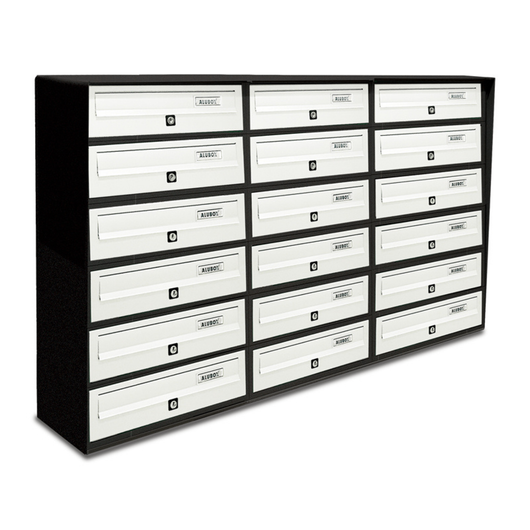 ALUBOX SLIM Cassette Postali Condominiali 18 Posti 75X116X30 Cm In Lamiera Zincata E Alluminio Cassetta Postale Da Esterno Condominiale Sistema Anti Prelievo Resistente All'Acqua