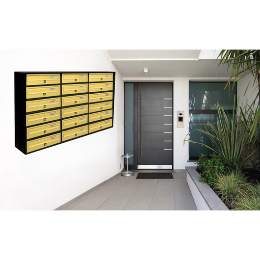 ALUBOX SLIM Cassette Postali Condominiali 18 Posti 75X116X30 Cm In Lamiera Zincata E Alluminio Cassetta Postale Da Esterno Condominiale Sistema Anti Prelievo Resistente All'Acqua