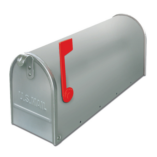 ALUBOX Cassetta Posta Americana 22X17X48 Cm Cassetta Postale In Lamiera Zincata Cassetta Postale Da Esterno Formato Rivista Con Bandierina COLORE: ARGENTO