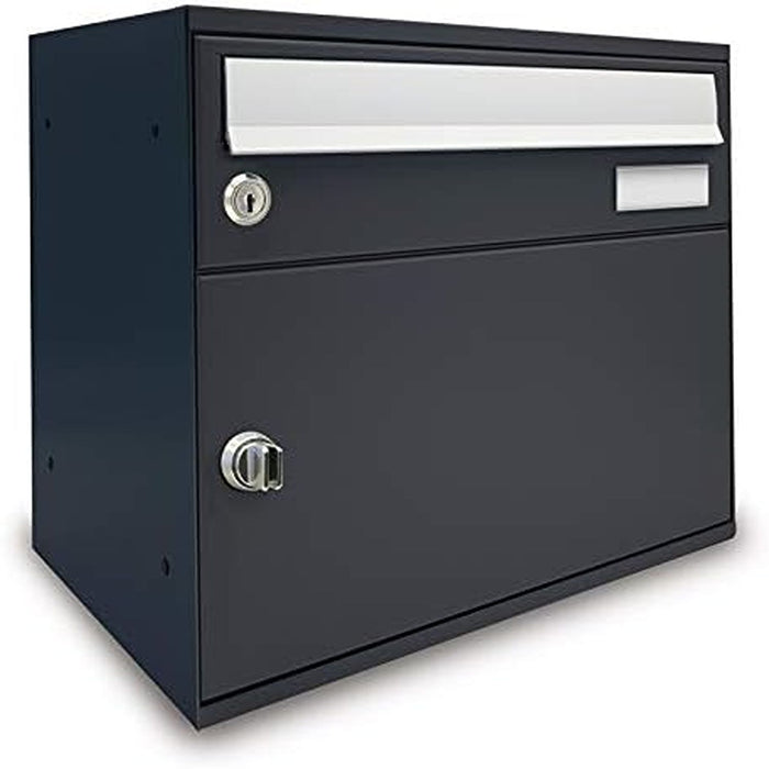 ALUBOX EASYBOX Cassetta Posta Con Vano Portapacchi Con Serratura Pblock Cassetta Postale Da Esterno 33X40X27 Cm In Lamiera Zincata E Sportello In Profilato Di Alluminio Personalizzabile COLORE: ANTRACITE