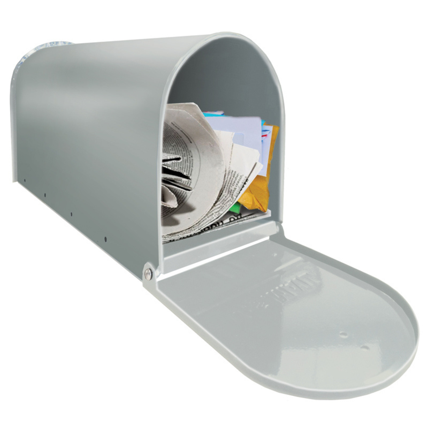 ALUBOX Cassetta Posta Americana 22X17X48 Cm Cassetta Postale In Lamiera Zincata Cassetta Postale Da Esterno Formato Rivista Con Bandierina COLORE: ARGENTO