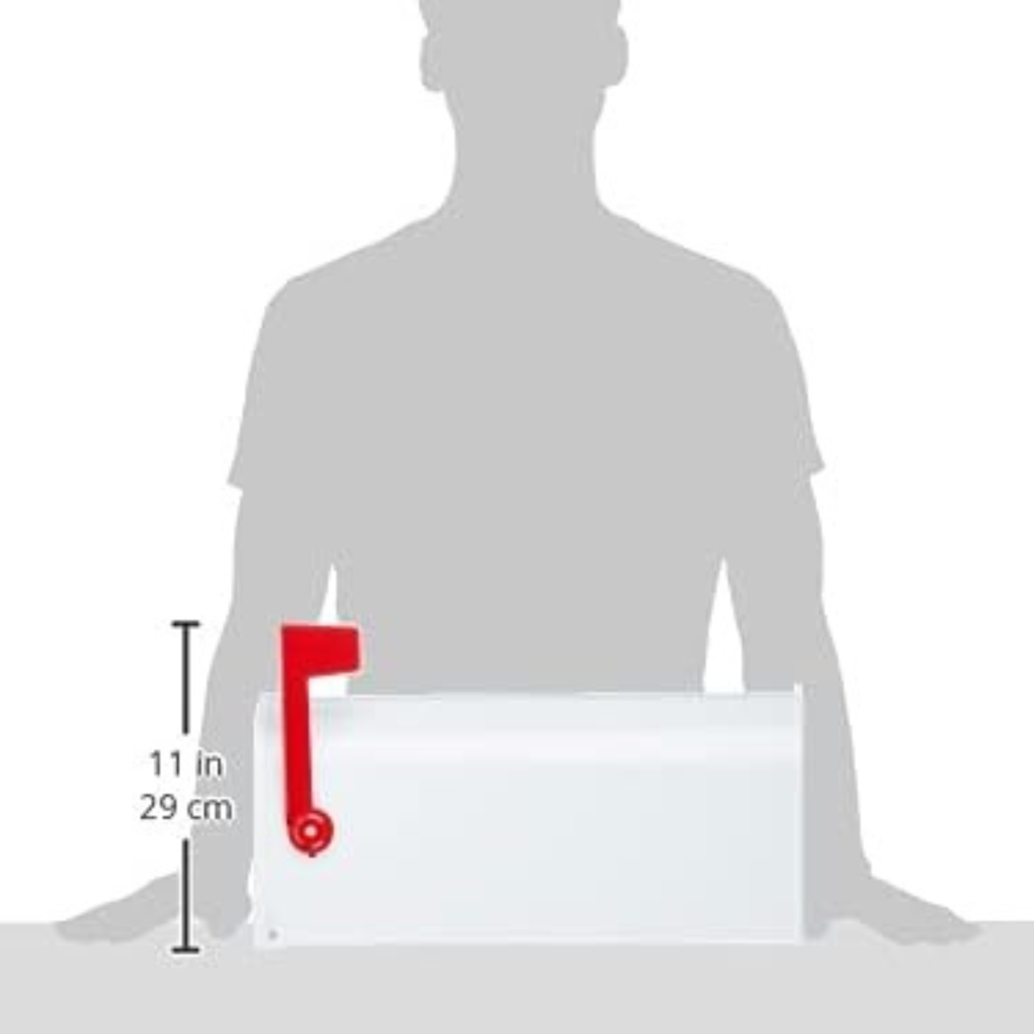 ALUBOX Cassetta Posta Americana 22X17X48 Cm Cassetta Postale In Lamiera Zincata Cassetta Postale Da Esterno Formato Rivista Con Bandierina COLORE: ARGENTO