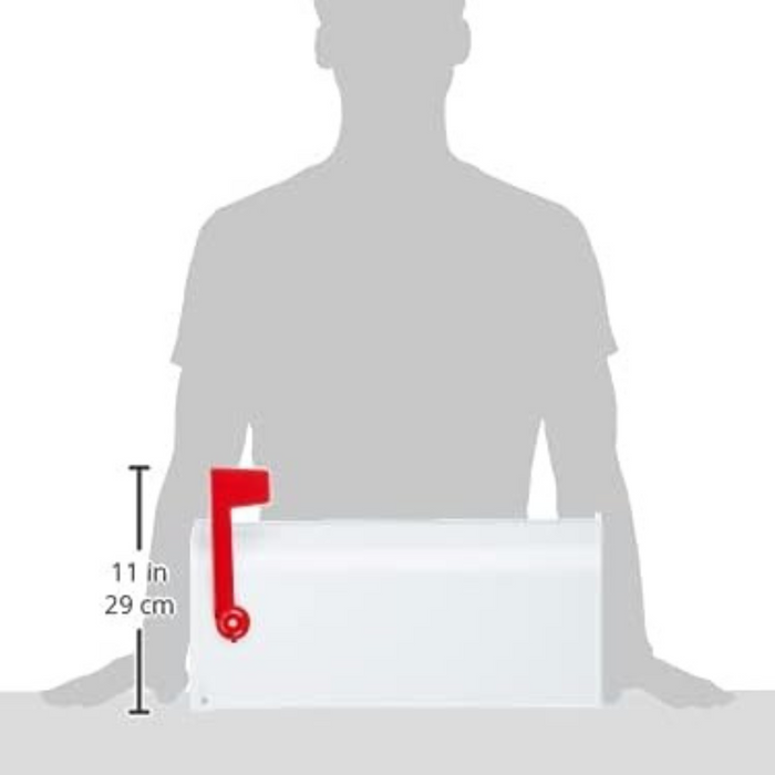 ALUBOX Cassetta Posta Americana 22X17X48 Cm Cassetta Postale In Lamiera Zincata Cassetta Postale Da Esterno Formato Rivista Con Bandierina COLORE: ARGENTO