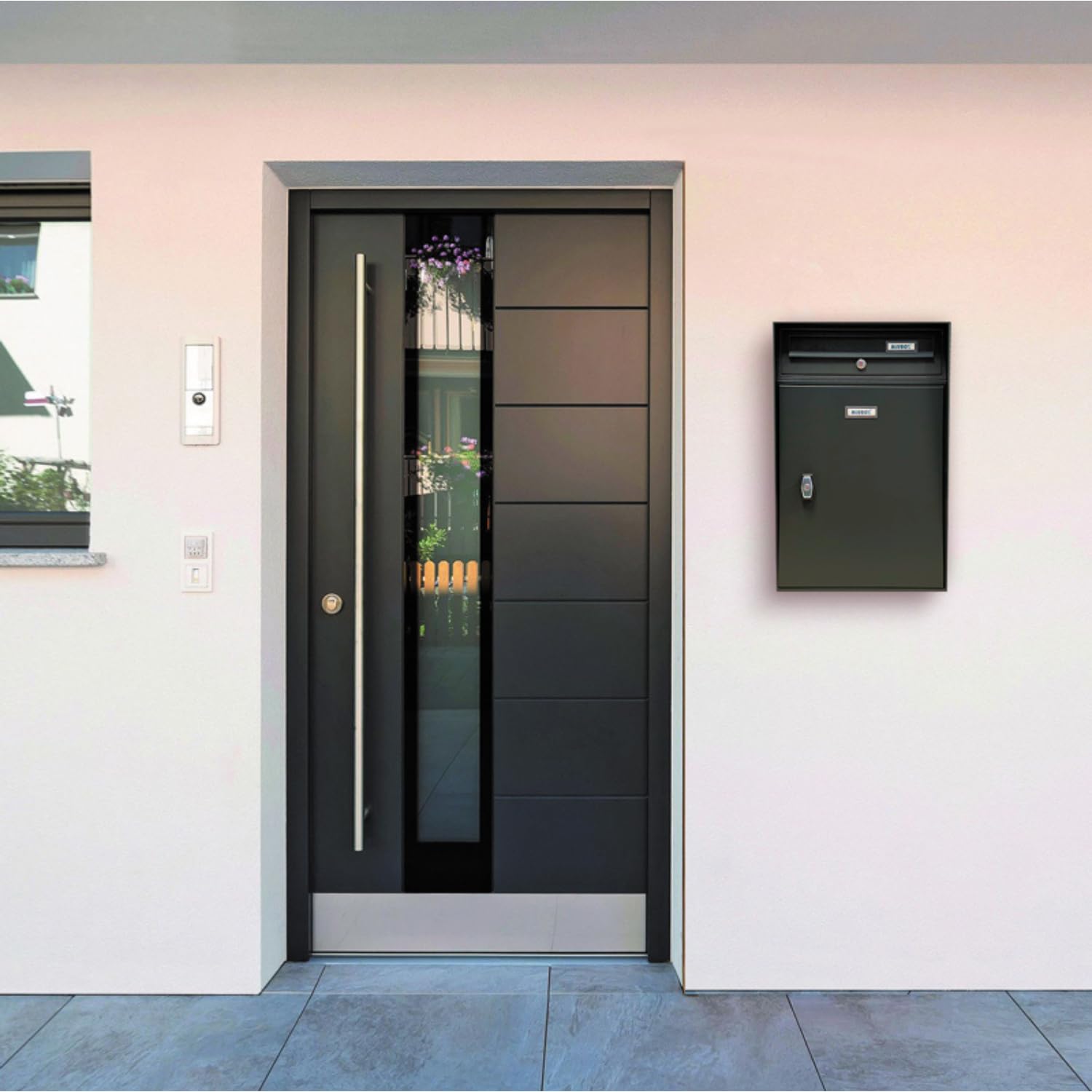 ALUBOX MODULAR LP Cassetta Posta Con Vano Portapacchi Cassetta Postale Singola 63X39X30 Cm Formato Rivista A4 Cassetta Postale Da Esterno Sportello In Alluminio Sistema Anti Prelievo