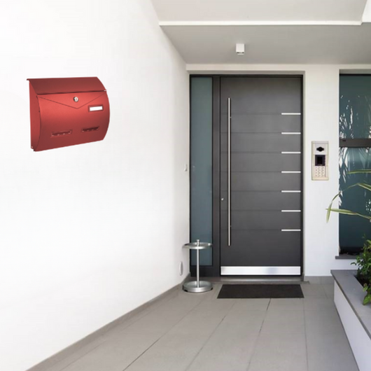 ALUBOX BUSTA Cassetta Posta Formato Rivista 31,5X37,5X10,2 Cm Cassetta Postale Con Sistema Anti Effrazione E Apertura A Vasistas Cassetta Postale Da Esterno Antipioggia Anticorrosione COLORE: ROSSO