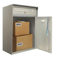 ALUBOX MODULAR LP Cassetta Posta Con Vano Portapacchi Cassetta Postale Singola 63X39X30 Cm Formato Rivista A4 Cassetta Postale Da Esterno Sportello In Alluminio Sistema Anti Prelievo