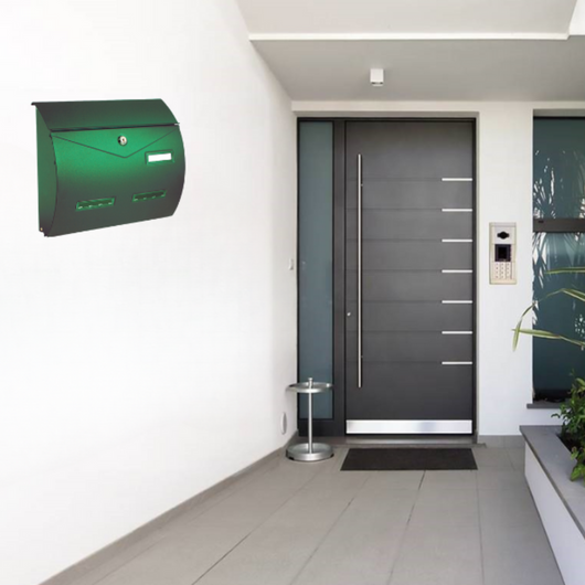 ALUBOX BUSTA Cassetta Posta Formato Rivista 31,5X37,5X10,2 Cm Cassetta Postale Con Sistema Anti Effrazione E Apertura A Vasistas Cassetta Postale Da Esterno Antipioggia Anticorrosione COLORE: VERDE
