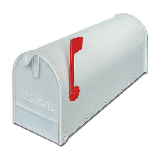 ALUBOX Cassetta Posta Americana 22X17X48 Cm Cassetta Postale In Lamiera Zincata Cassetta Postale Da Esterno Formato Rivista Con Bandierina COLORE: BIANCO