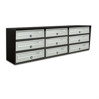 ALUBOX SLIM Cassette Postali Condominiali 9 Posti 37,8X116X30 Cm In Lamiera Zincata E Alluminio Cassetta Postale Da Esterno Condominiale Con Sistema Anti Prelievo