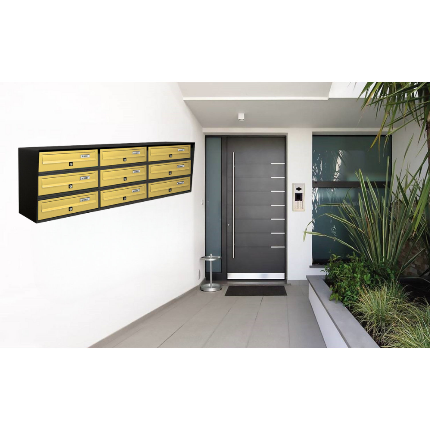 ALUBOX SLIM Cassette Postali Condominiali 9 Posti 37,8X116X30 Cm In Lamiera Zincata E Alluminio Cassetta Postale Da Esterno Condominiale Con Sistema Anti Prelievo