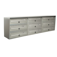 ALUBOX SLIM Cassette Postali Condominiali 9 Posti 37,8X116X30 Cm In Lamiera Zincata E Alluminio Cassetta Postale Da Esterno Condominiale Con Sistema Anti Prelievo