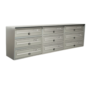 ALUBOX SLIM Cassette Postali Condominiali 9 Posti 37,8X116X30 Cm In Lamiera Zincata E Alluminio Cassetta Postale Da Esterno Condominiale Con Sistema Anti Prelievo