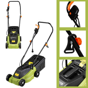 Tagliaerba Elettrico 1000W Rasaerba 30cm Regolabile con Serbatoio Raccolta 25LT