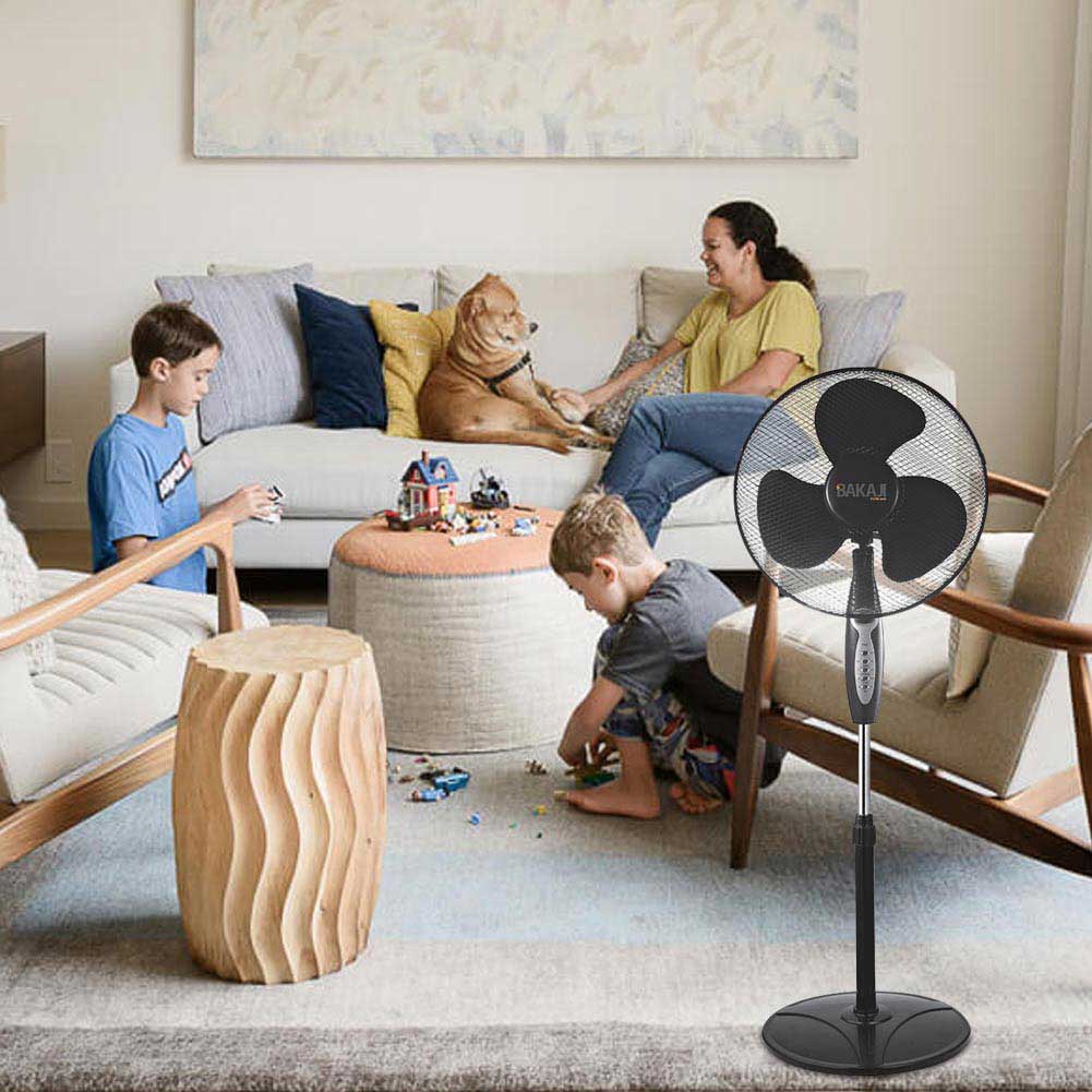 Ventilatore Colonna Piantana 45W 40cm 3 Velocità Telecomando Timer Regolabile