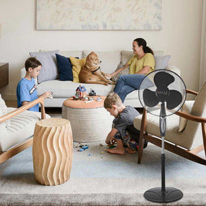 Ventilatore Colonna Piantana 45W 40cm 3 Velocità Telecomando Timer Regolabile