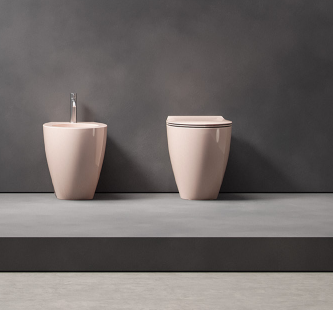 Vaso filomuro traslato con sistema Vortex - Planeta - Hatria Colori Hatria Sanitari: Terre di Siena lucido