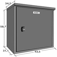 ALUBOX EASYBOX Cassetta Per Pacchi Corriere In Lamiera Zincata 59X43,5X34 Cm Cassetta Postale Pacchi Di Grandi Dimensioni