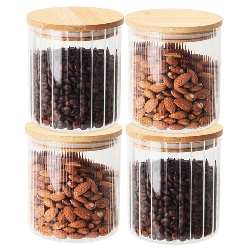 MA MAISON BARATTOLO DA CUCINA IN VETRO CON CPERCHIO IN LEGNO A CHIUSURA ERMETICA 11X12H CM FANTASIA ASSORTITA