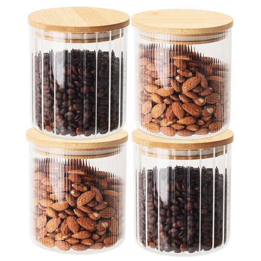 MA MAISON BARATTOLO DA CUCINA IN VETRO CON CPERCHIO IN LEGNO A CHIUSURA ERMETICA 11X12H CM FANTASIA ASSORTITA