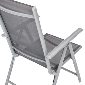 Set 2 Sedie Pieghevoli da Giardino Grigio Sdraio da Esterno Tessuto Traspirante