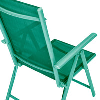 Set 2 Sedie Pieghevoli da Giardino Verde Sdraio da Esterno Tessuto Traspirante
