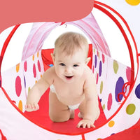 Tenda da Gioco Rosso 3in1 Pieghevole Borsa Casetta Tunnel e Piscina di Palline