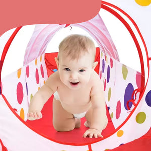 Tenda da Gioco Rosso 3in1 Pieghevole Borsa Casetta Tunnel e Piscina di Palline