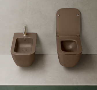 Vaso sospeso con sistema Vortex - Tecna - Hatria Colori Hatria Sanitari: Terre di Siena lucido