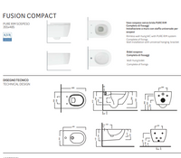 Bidet sospeso bianco lucido - Fusion Compact - Hatria