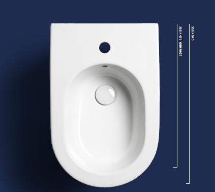 Bidet filomuro bianco lucido - Fusion Compact - Hatria