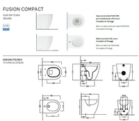 Bidet filomuro bianco lucido - Fusion Compact - Hatria