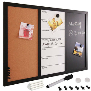 Lavagna Magnetica 3in1 con Bacheca Sughero Combinata 60x40cm Casa Ufficio