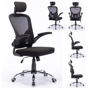 Sedia Ufficio Ergonomica con Schienale Alto Poggiatesta e Braccioli Regolabili