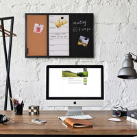 Lavagna Magnetica 3in1 con Bacheca Sughero Combinata 60x40cm Casa Ufficio