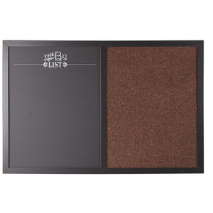 Bacheca Memo Lavagna Magnetica e Sughero Combinata 60x40cm con Accessori inclusi