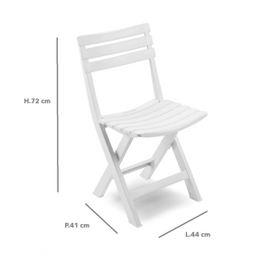 Set 4 sedie pieghevoli in resina Birki bianche - La Dea Sedia